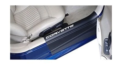 Corvette Door Sill Ease Protectors : 1997-2004 C5 & Z06 (Black w/White Letters)