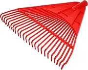 uxcell Garden Rake Replacement Head 24 Tines Plastic Rake Head for Garden Preparation Leaf Debris Cleanup Soil Aeration Educational Tool, Red