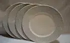 222 Fifth Asto Grey Round Porcelain 11" Dinner Plates Set of Four New