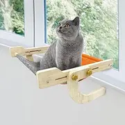 Large Cat Window Perch,Sturdy Cat Hammock Seat with Reversible Mat No Suction No Drilling for Window Holds Up to 40lbs