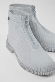 Pix Gray Textile Zip Bootie for Women