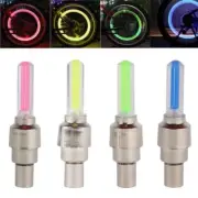 2PC UK VALVE DUST CAP TYRE COLOUR LED NEON CAR BIKE WHEEL LIGHTS SAFETY