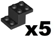 LEGO 5 New Black Bracket 3 x 2 x 1 1/3 Stud Brick Building Part 18671 BK02