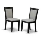 MZC6T06 Monza Parson Chairs - Shitake Linen Fabric Padded Dining Chairs, Set