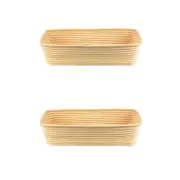 2PK Brunswick Bakers Rect Rattan 30cm Bread Banneton Basket Sourdough Basket