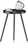Stylish round End Table -Small Side Table,Mini Metal Bedside Table - Living Room