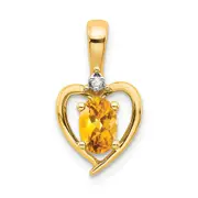 10k Yellow Gold Diamond u0026 Citrine Pendant