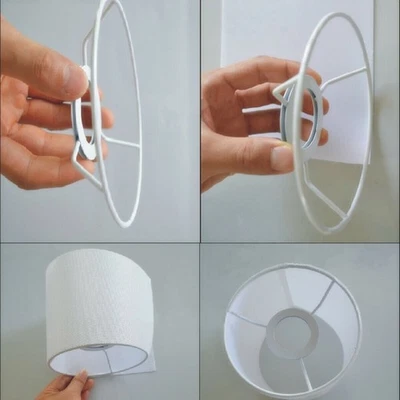 E27 DIY Circular 14- 40cm Lampshade Frame Ring Set Lamp Light Shade Kit White
