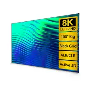 CASIRIS 8K ALR Projector Screen 100-Inch Black Grid 16:9 Aluminum Frame 160°Viewing Angle Anti-Light Rejecting Home Cine