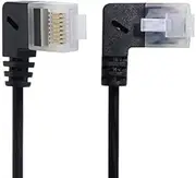 Cablecc Ultra Slim Cat6 Ethernet Cable RJ45 Left to Right Angled 25cm UTP Network Cable Patch Cord 90 Degree Cat6a LAN for Laptop Router TV Box