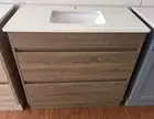 750mm Stone Top with Under Mount Ceramic Basin Vanity Wood Grain Finish