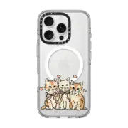 iPhone 16 Pro Clear Case MagSafe Compatible Cottage Kittens