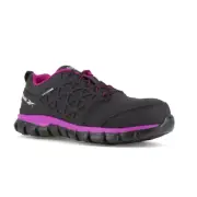 Reebok Work Women's Sublite Cushion Composite Toe Athletic Work Shoe Black/Pink