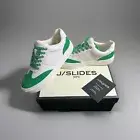 New in Box J/SLIDES GABLE White/Green Faux Suede Sneaker size 10 spring designer
