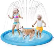 67" Kids Sprinkler Play Splash Pad Mat Wading Pool Summer Outdoor Water Toys