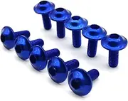 PHGTHNVNMA 10pcs M6 X 20mm Black Red Blue Gold Anodised Aluminium Fairing Bolts Motorcycle Bolt Screws Automotive Nuts and Bolts(Blue)