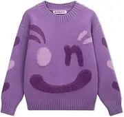 [WELAKEN] Girls Colorful Knit Pullover Sweater Cute Graphic Pattern Crewneck Jumper 5-12Y