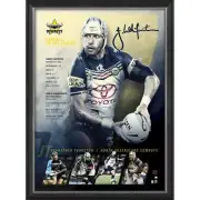 JOHNATHAN THURSTON NORTH QLD COWBOYS SIGNED FRAMED RETIREMENT SPORTSPRINT