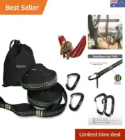 20FT XL Adjustable Hammock Straps - 1000 Lbs Capacity with Ultralight Carabiners