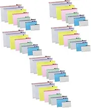 TEHAUX Sets Mesh Zipper Pouches Plastic Mesh Bags Zipper for File Receipts Documents Portable Storage Pcs Random