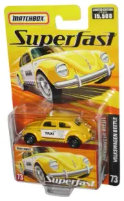 Matchbox Superfast (2005) Yellow Taxi Volkswagen Beetle Toy Car #73