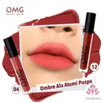 OMG OH MY GLAM MATTE KISS 唇膏 OMBRE 04 12 ALA 鈕扣圍巾 ATAMI PUSP