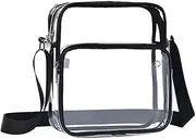 [Fxvhojq] Clear Shoulder Strap Messenger Bag - Waterproof Crossbody Purse with Hand-Free Strap