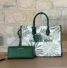Michael Kors Mirella Medium East West Tote Crossbody Handbag/Wallet Fern Green