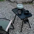 (BLACK)Foldable Camping Tables Aluminum Alloy Folding Table Adjustable Heig EMB