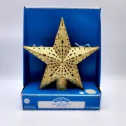 Christmas Tree Topper Star Light Up Gold Glitter Missing Spots Holiday Time