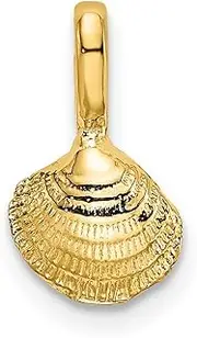 [JewelryWeb] 6.9mm Gold Mini Clam Shell Charm