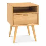 JAKOB DANISH SCANDINAVIAN WOODEN OAK BEDSIDE TABLE WITH DRAWER