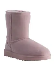 [Aus Wooli Ugg] Mid Calf Zip-Up Sheepskin Ugg Boot in Pink