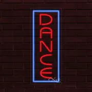NEW "DANCE" w/BORDER VERTICAL 30x12x1 INCH LED FLEX WINDOW INDOOR SIGN 30982