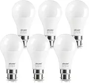 DiCUNO Light Bulbs, Bayonet B22 LED Bulb, 5000K Daylight White, CRI90, 100W Equivalent, 15W 1350LM, BC Frosted A60 Energy Saving Light Globe, Non-dimmable, 6 Pack
