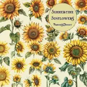 Junk Journal Supplies Summertime Sunflowers Ephemera Set, Die Cuts, Scrapbooking