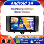 For Mercedes Benz Smart Fortwo Head Unit Android 14 Car Stereo GPS Navi 6G+128GB