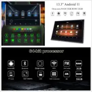 Pair 13.3" Touch Screen Android 11 Octa-core 2+32GB Headrest Monitor OBD TPMS FM (for: Fiat)