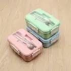 Microwave Lunch Box Wheat Straw Food Storage Container Portable Bento Box