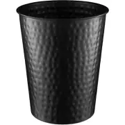 Monarch Hand Hammered Metal Wastebasket Matte Black Bathroom Trash Cans
