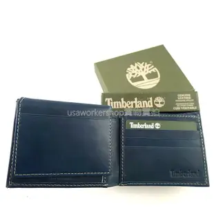 🇺🇸Timberland專櫃正品🇺🇸海軍藍牛皮上翻照片夾皮夾 短夾 禮盒附新款提袋🆓 男生皮夾 男用