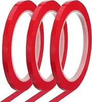 uxcell Whiteboard Tape 6mm x 66m Pinstripe Graphic Chart Line Grid Marking Tapes for Classroom Office Dry Erase Board Art, Red, Pack of 3