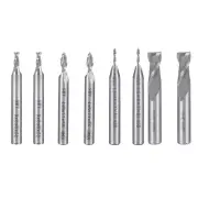 HSS-AL Straight Flat Nose End Mill Cutter CNC Router Bits 2 Flutes