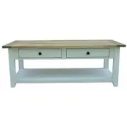 Lavasa Coffee Table 130cm 4 Drawers Solid Mango Wood Modern Farmhouse Furniture