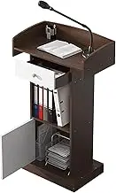 Presentation Podium, Modern Lecterns Laptop Desk Podiums with Open Storage Podium Stand Spacious Drawer Conference Table Simple Standing Lectern