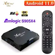 X96 MAX Plus Ultra 8K TV Box Android 11 4GB+64GB Amlogic S905X4 5G WiFi Streamer