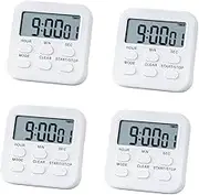 Meichoon Digital Timer 4PCS Mini with Clock Display Alarm Function Two Countdown Sets for Study Work Sport Training Rest Outdoor Activity UD20