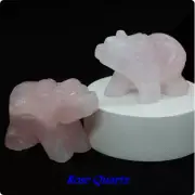Bear Figurine Natural Stone Carving Animal Statue Healing Rose Quartz 20pcs
