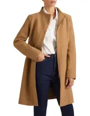 [David Lawrence] Madison Felted Wool Coat in Camel