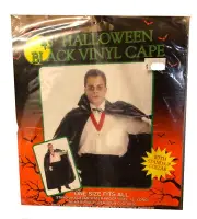 Halloween Black Vinyl Vampire Cape